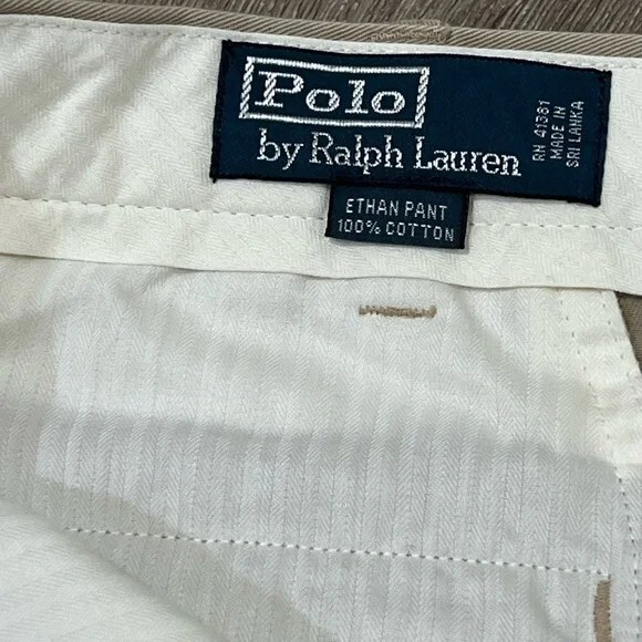 NWT Men's Polo Ralph Lauren 38W 34L Ethan Pant Chino Pant Khaki