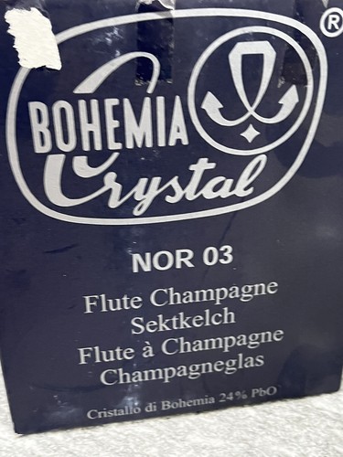Sei flute champagne Bohemia Crystal Cristallo di Boemia 24% PbO vintage - Foto 2 di 5
