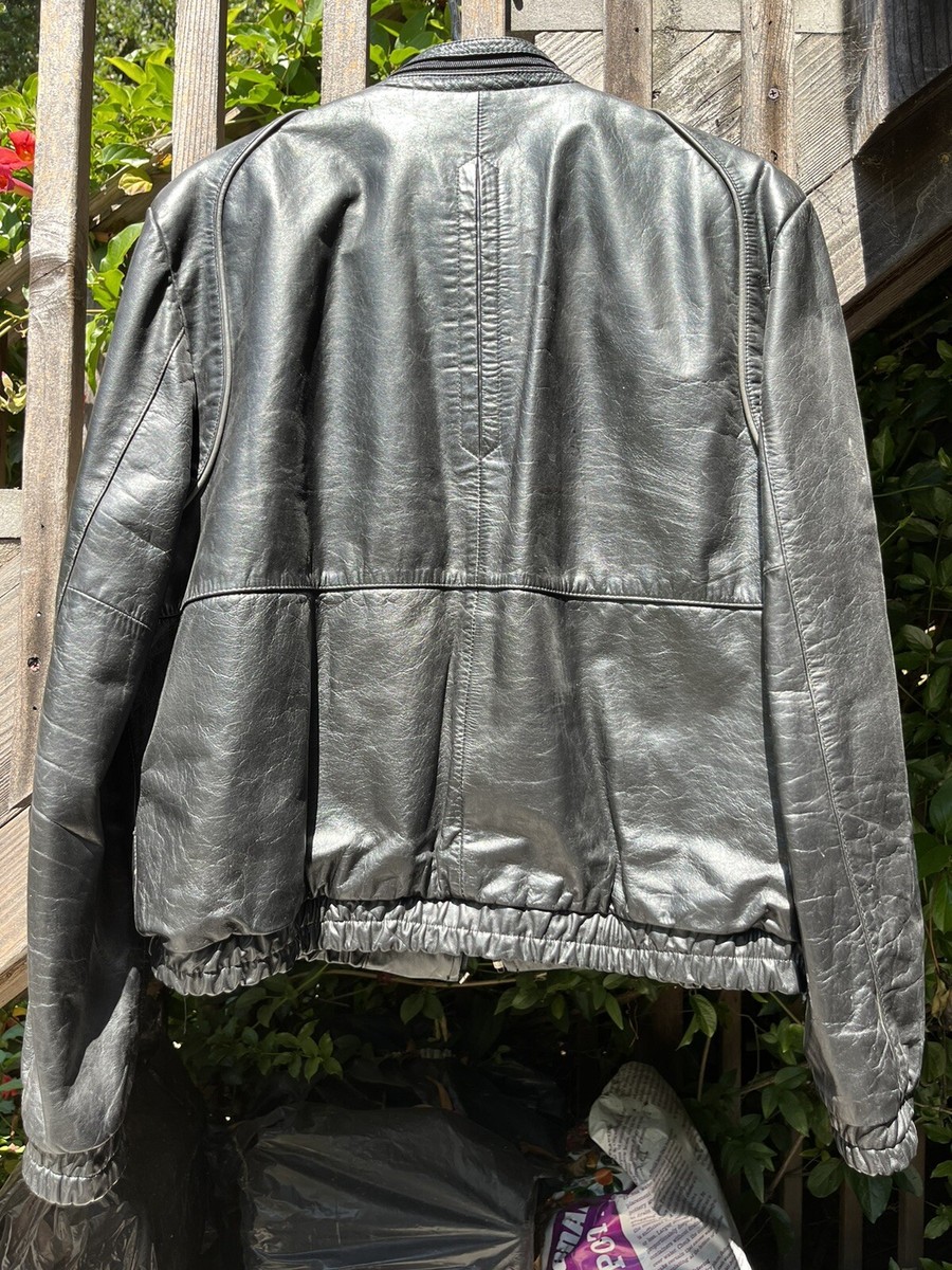ジャケット・アウター VINTAGE WASHED LEATHER ZIP Washed Leather Bomber Jacket | Niche Retro Motorcycle Coat