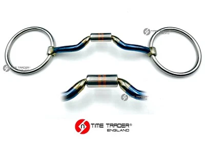 Port Blue süß Eisen lose Ring Pferd Gebiss Trense und Kupfer Roller UK Lager