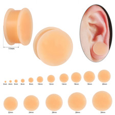 2 piezas tapones de silicona para los oídos doble destello calibre invisible estiramiento de oreja piercing