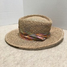 Vintage KANGOL Design Straw Hat Tan SUNSTOPPER One Size Excellent Shape USA Made