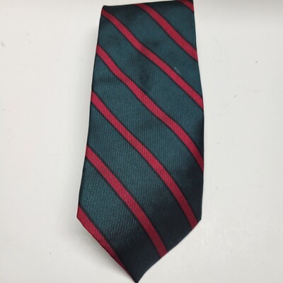 Barrister Men's Tie Green Red Stripes 57'' x 3.5'' Necktie Christmas Hand Finished