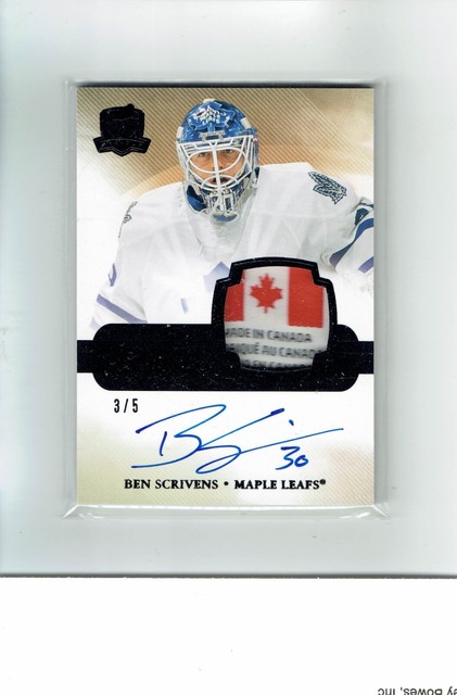 11-12 UD The Cup  Ben Scrivens  /5  Black Spectrum  Rookie  Tag  Auto  SSP