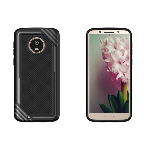 Motorola Moto G6 TPU Case Armor Grain Grip Rutschfest Soft Schutz Hülle Schwarz - Bild 8 von 12