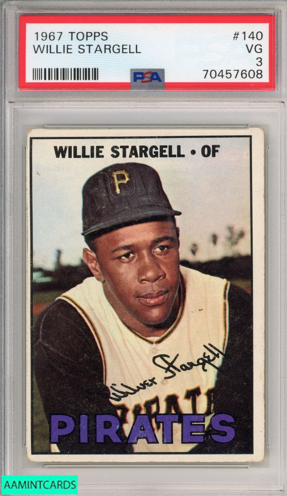 1967 TOPPS WILLIE STARGELL #140 PITTSBURGH PIRATES HOF PSA 3 VG