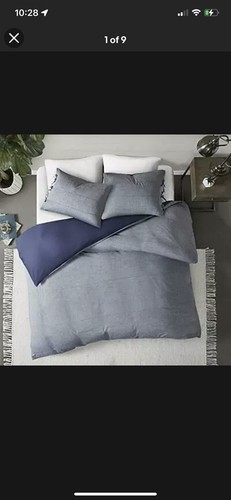 Madison Park Ravin 3 Piece Cotton Yarn Dye Duvet Cover Bedding Set Full/Queen - Picture 5 of 12