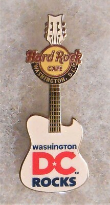 HARD ROCK CAFE WASHINGTON DC SPARKLING WHITE DC ROCKS GUITAR PIN ...
