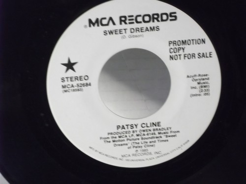 Patsy Cline,MCA 52684,"Sweet Dreams"US,7"45,1985 PROMO from movie,Mint - Picture 2 of 2