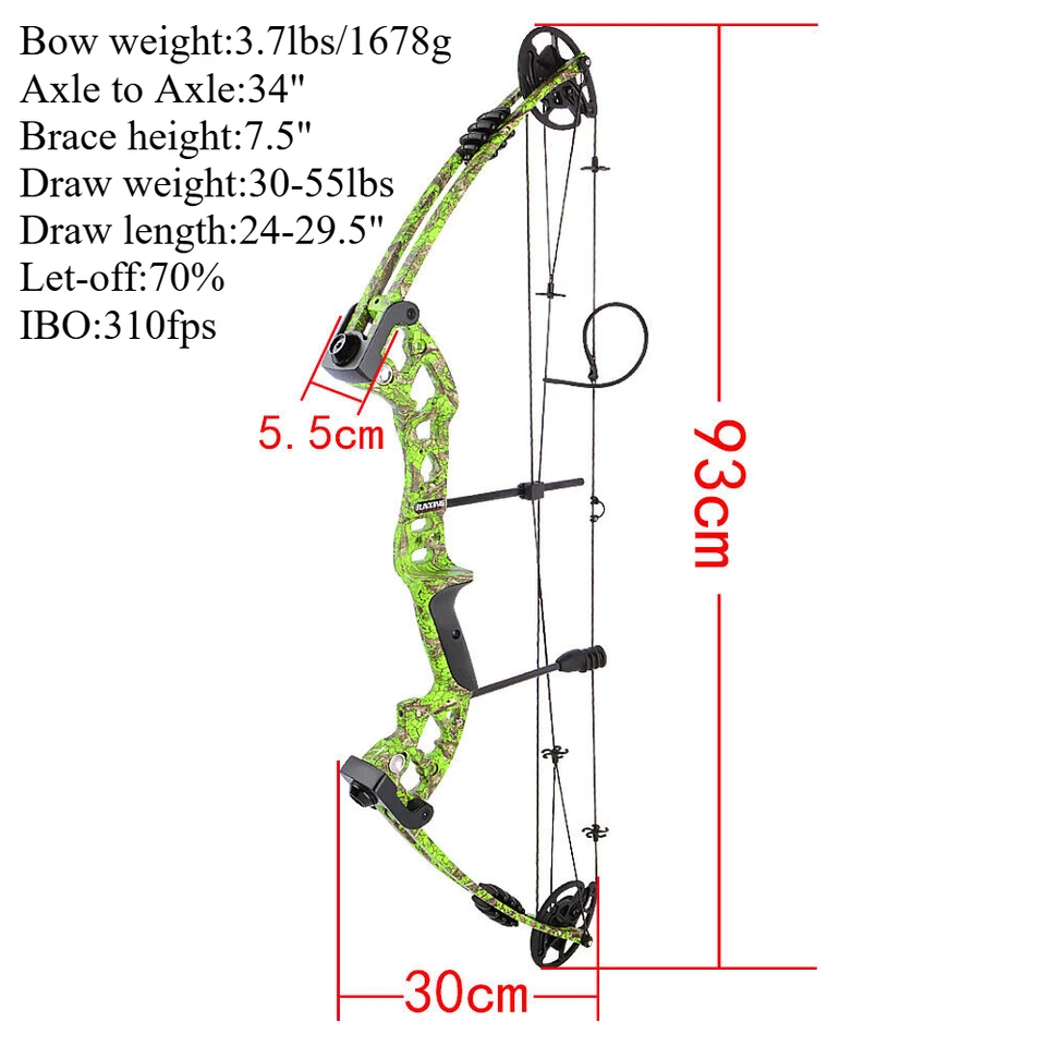 Archery Compound Bow Fishing Reel Set 30-55lbs Bow Hunting Shooting Target RH LH - Image 2 of 4