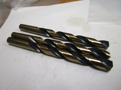 29/64'' Hi-Molybdenum Steel 135° Split Point Black/Gold Finish Jobber Drill QTY 3
