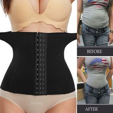 Women Latex Corset Waist Trainer Cincher Tummy Control Girdle Belt Body Shaper 