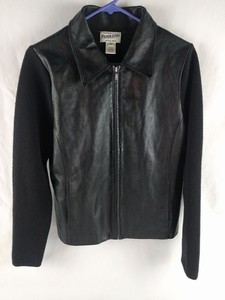half leather jacket womens