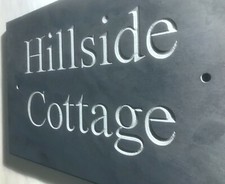 Natural Personalised Slate Gate House Sign Name Plaque Deeply Engraved 30x20cm