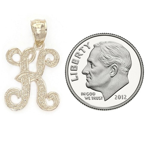 14k Yellow or White Gold Initial Letter I Alphabet A-Z Charm Pendant - Picture 107 of 256