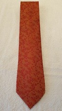 NEU Herren Krawatte von Haucke aus 100% Polyester in bernstein terra rot Ranken
