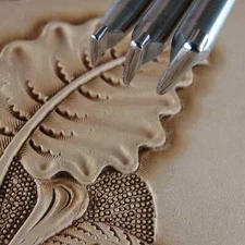 3-Piece Small Smooth Thumb Print Leather Stamp Set, Stainless Steel Tools