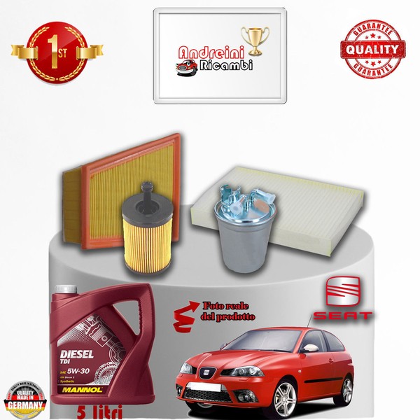 Wartungsset Filter + ÖL Seat Ibiza IV 1.9 TDI 74KW 100PS Von 2006 Bis 2009-image