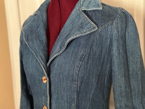 VTG Contempo Casuals Denim Jean Trench Jacket Size XS Cotton - Picture 5 of 19