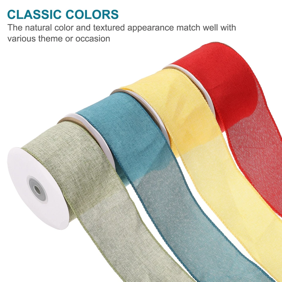 Fita de borda com fio 2-1/2 polegadas largura x 10 jardas estopa fita com fio vermelho escuro - Imagem 4 de 4