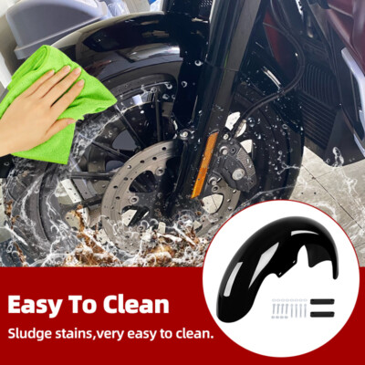 Vivid Black 17Wrap Front Fender For Harley Touring Electra