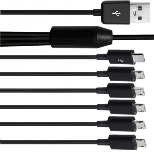 Micro USB Splitter Cable, USB A 2.0 to 6 Micro USB Data Sync Charing Cable - Zdjęcie 5 z 10
