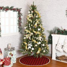 Classic Red Buffalo Plaid Christmas Tree Skirt 36 /48 /59 Premium Holiday Deco