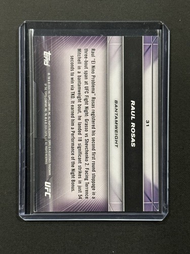 2024 Topps Knockout UFC Raul Rosas #43/250 Bantamweight El Niño Problema - Foto 2 di 2