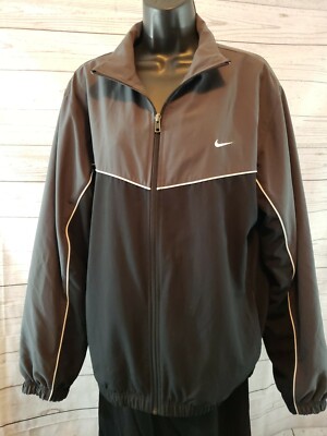 Nike Windbreaker Full Zip Jacket Black & Grey Mesh Lined RN#56323 CA#05553 sz L | eBay