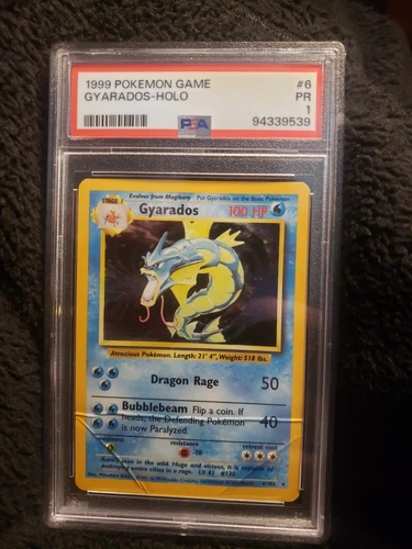 GYARADOS 1999 Pokemon Unlimited #6 Holo PSA 1