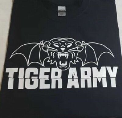 Tiger Army Punk rock hardcore thrash band T shirt tee music band bat