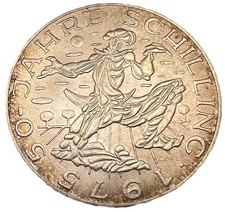 1975 🇦🇹 Austria 50 Year Anniversary -  100 Schilling Silver Coin - Lot C96c