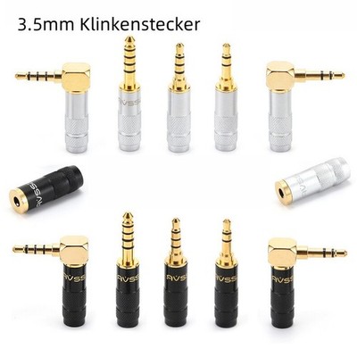 Stereo Stecker 3 polig 4 polig Kopfhörer Klinke Lötanschluss Audio Stecker 3.5mm