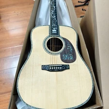 Original acoustic guitar D100 spruce wood panel abalone shell inlaid