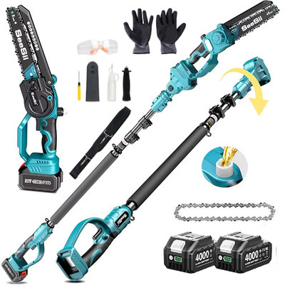 Seesii 2-in-1 Teleskop-Kettensäge 8-Zoll Akku 8000mAh 4,57m Reichweite Brushless