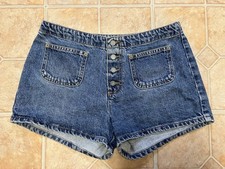 Vintage Y2K Calvin Klein Denim Shorts Sz 9 Button Fly No Back Pkts 2.5 Inseam