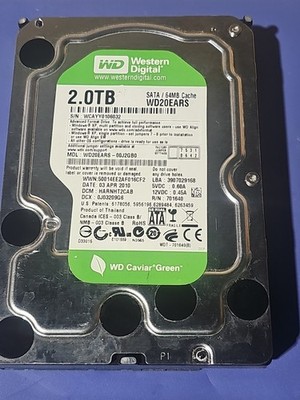 Western Digital Caviar Green 2TB 3.5'' SATA WD20EARS-00MVWB0 91% health. #y20