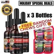 3 Pack of Apetropics Smart Drops - 5-in-One Adaptogenic Mushroom Tincture