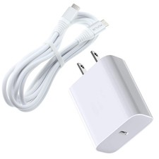 18W Fast Home Charger PD Type-C 6ft USB-C Cable Quick Power Adapter for Tablets