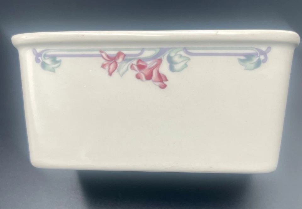 Portapaquetes de edulcorante de azúcar de cerámica vintage con diseño floral Foto 2 de 4