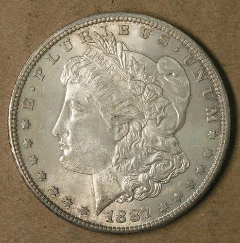 $1 1887-S Morgan Silver Dollar Slider AU-BU San Francisco Mint * AvenueCoin