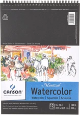 Watercolor Paper Wirebound Pad Adult Student Watercolors Mixed Media Markers