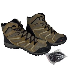 Nortiv 8 Armadillo 2 Mens Hiking Boots Sz 12 Taupe Suede Leather Waterproof