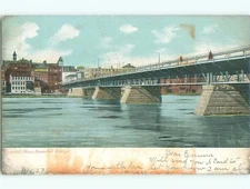 Pre-1907 FACTORIES ON RIVER AND BRIDGE Haverhill Massachusetts MA Q1953