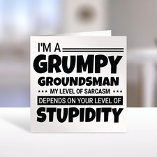 PERSONALISED GRUMPY GROUNDSMAN SARCASTIC FUNNY BIRTHDAY CARD FATHERS DAY