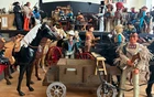 Vintage Marx Johnny West compatible Buckboard Wagon/horse - (Garage Sale Find)