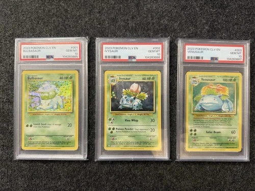 Evolution Set GEM MT PSA 10 Venusaur 3/034, Ivysaur 2/034,  Bulbasaur 1/034 CLV