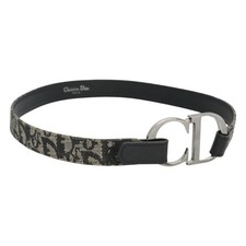 Christian Dior Trotter Canvas Belt 28" Navy Auth ar13581