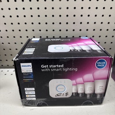 Philips Hue White and Color Ambiance A19 Bluetooth 75W Smart LED Starter Kit A3