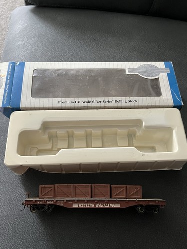 Coche plano Bachmann Silver Series escala HO Western Maryland 50', número de modelo 2634 | Condition: Used